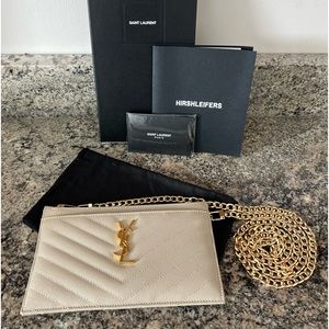 Saint Laurent Monogram Matelasse’ Leather Pouch